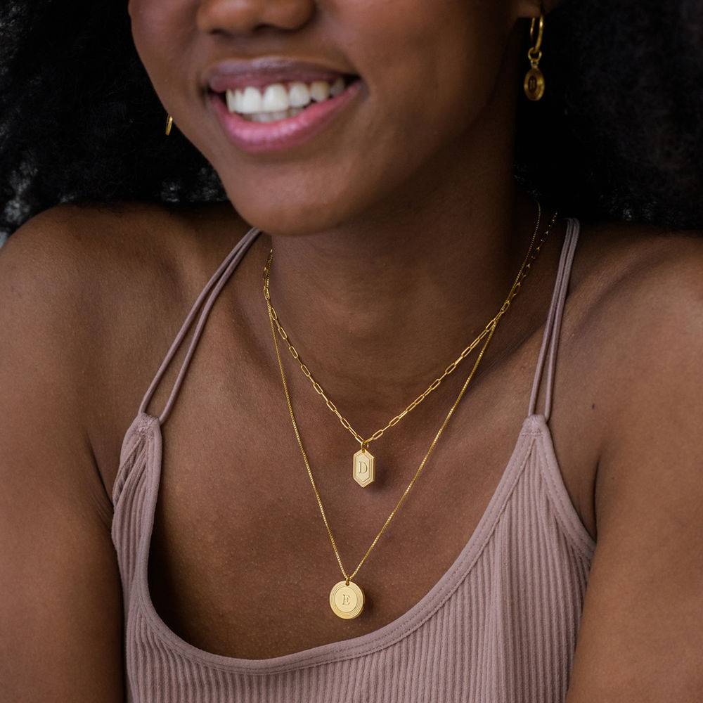 Cupola collar de cadena de eslabones de cúpula en chapa de oro vermeil de 18k-4 foto de producto