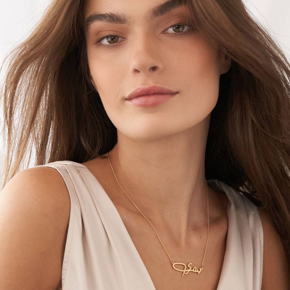 Collar con Nombre Árabe Personalizado en Oro Sólido 10K-3 foto de producto