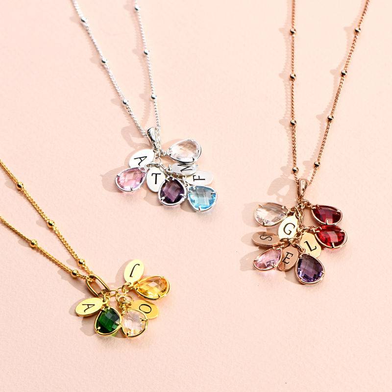 Collar Colgante con Iniciales y Piedra de Nacimiento para Mamá en Chapa de Oro Rosa-2 Collar Colgante con Iniciales y Piedra de Nacimiento para Mamá en Chapa de Oro Rosa-2 foto de producto