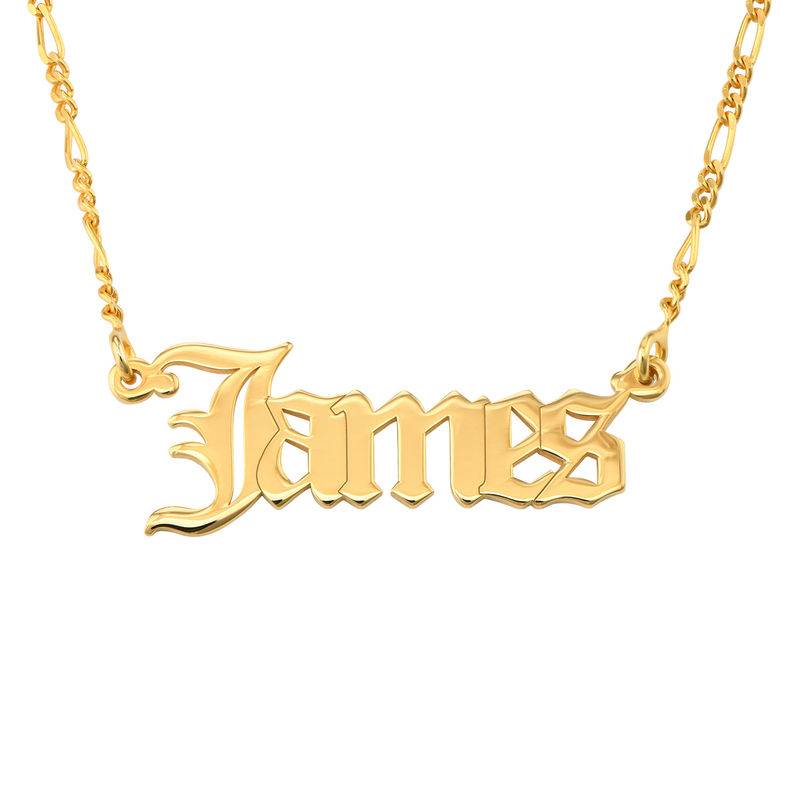Collar con Nombre Gótico Personalizado en Baño de Oro-1 foto de producto
