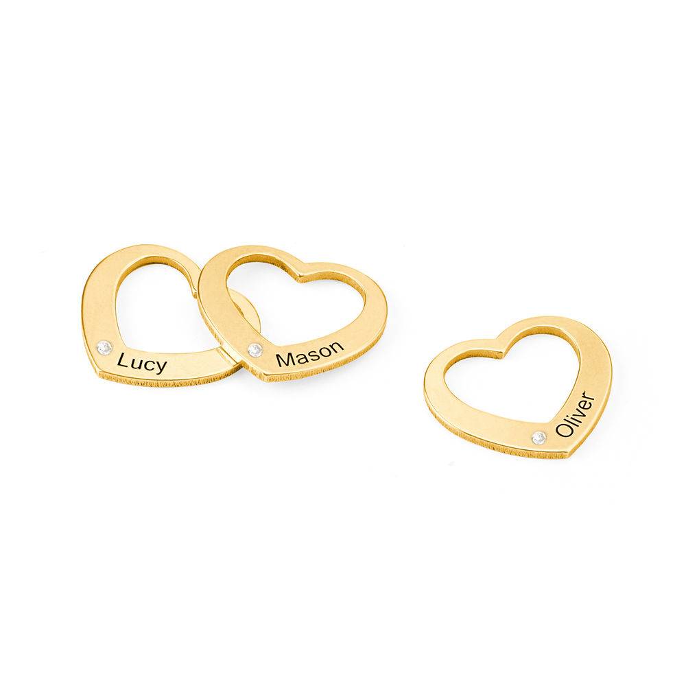 Colgante Corazón con Diamante para Pulsera Rígida Chelsea en Vermeil de Oro-1 foto de producto