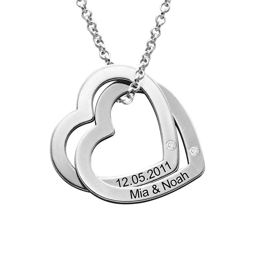 Collar Corazones Entrelazados Estilo Claire con Diamantes en Plata-1 Collar Corazones Entrelazados Estilo Claire con Diamantes en Plata-1 foto de producto