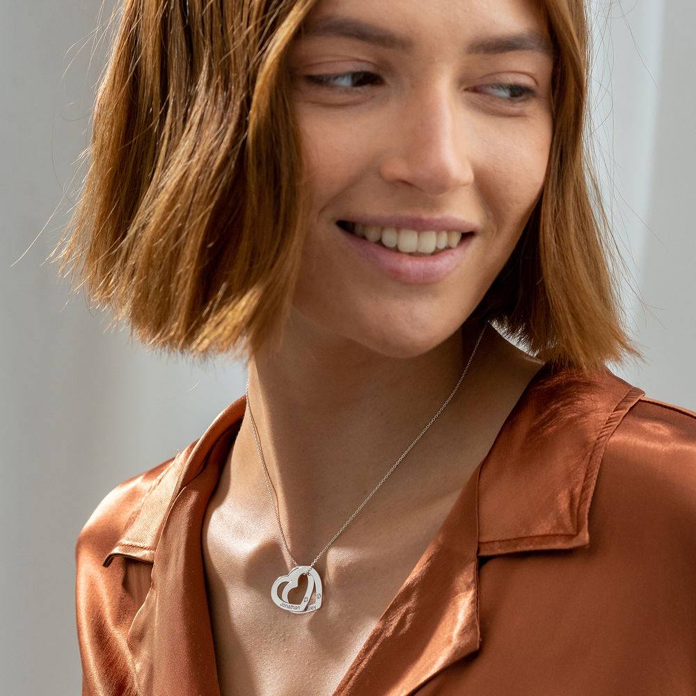Collar Corazones Entrelazados Estilo Claire con Diamantes en Plata-2 Collar Corazones Entrelazados Estilo Claire con Diamantes en Plata-2 foto de producto