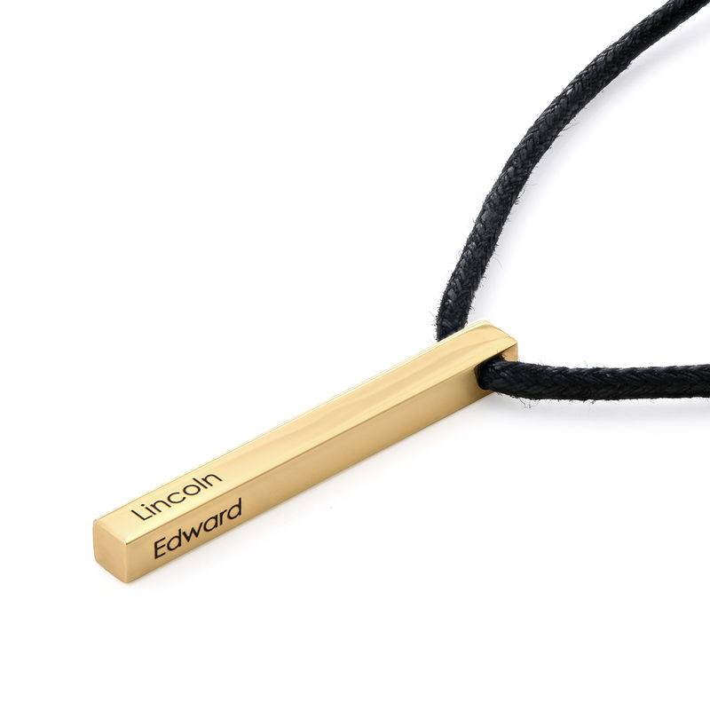 Collar con Inscripción en Barra 3D Estilo Atlas para Hombres en Baño de Oro-2 foto de producto