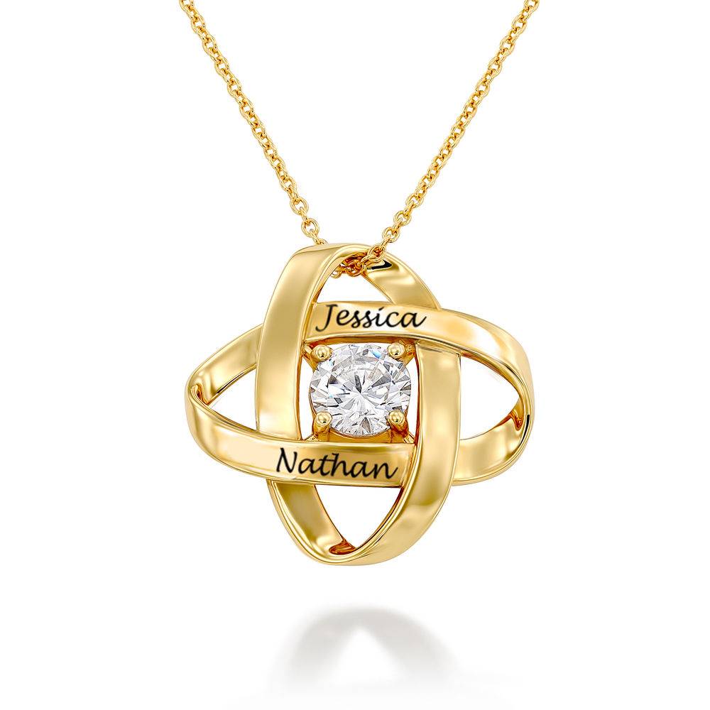 Collar con Nombre Estilo Galaxy con Zirconia Cúbica en Vermeil de Oro-5 foto de producto