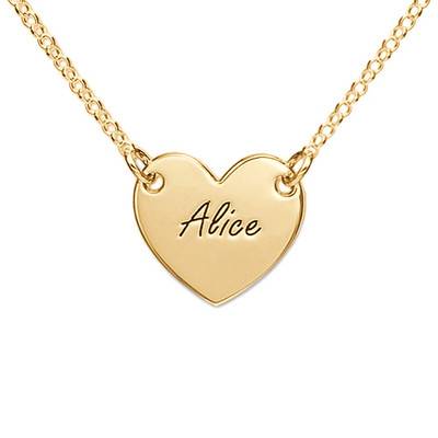 Collar con Corazón Grabado para Adolescentes en Baño de Oro-1 foto de producto