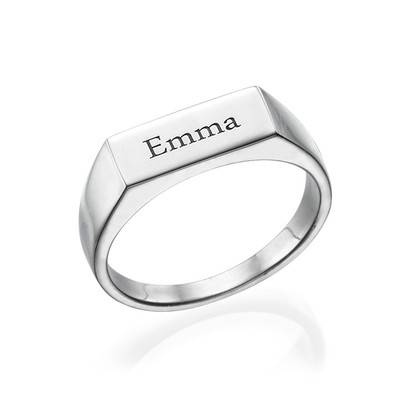 Anillo de Firma Grabado en Plata Esterlina-1 Anillo de Firma Grabado en Plata Esterlina-1 foto de producto