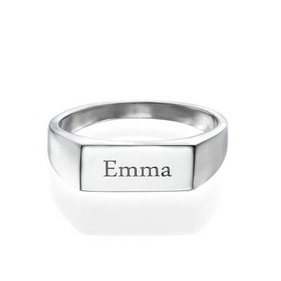 Anillo de Firma Grabado en Plata Esterlina-3 Anillo de Firma Grabado en Plata Esterlina-3 foto de producto