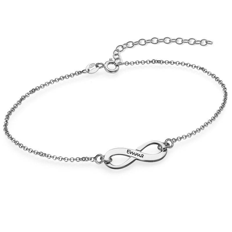 Pulsera Infinito Grabada en Plata-1 foto de producto