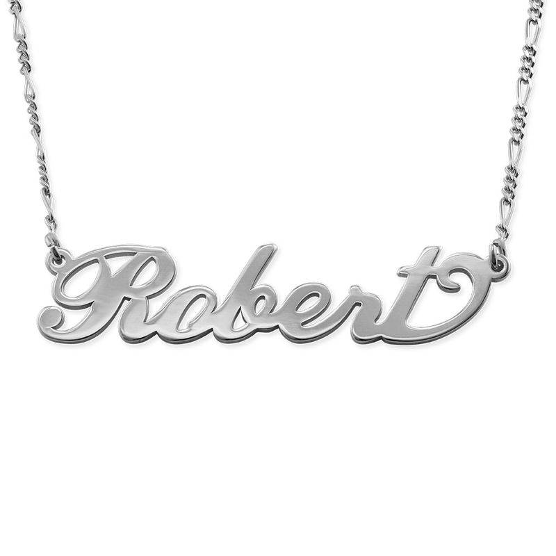 Collar con Nombre Carrie de Doble Grosor en Plata Esterlina-1 foto de producto