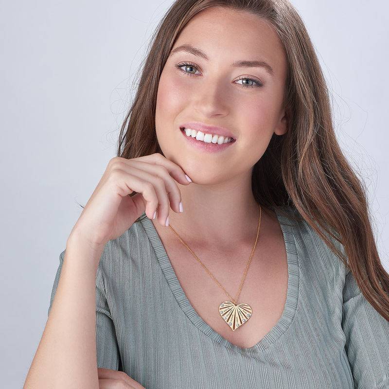 Collar de la Familia con Piedras de Nacimiento en Vermeil de Oro-4 foto de producto