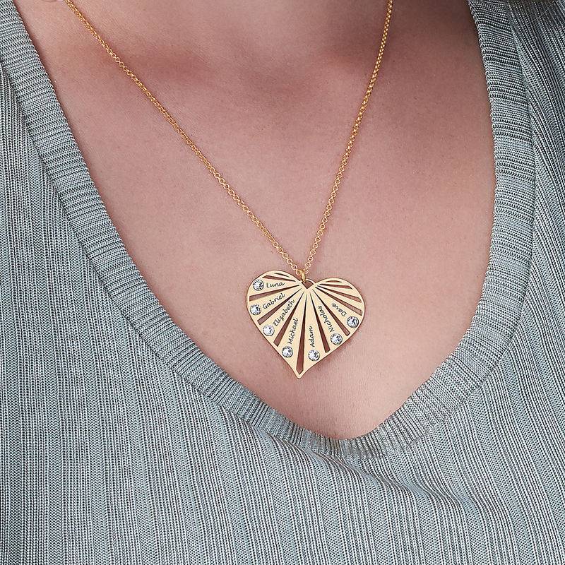 Collar de la Familia con Piedras de Nacimiento en Vermeil de Oro-5 foto de producto
