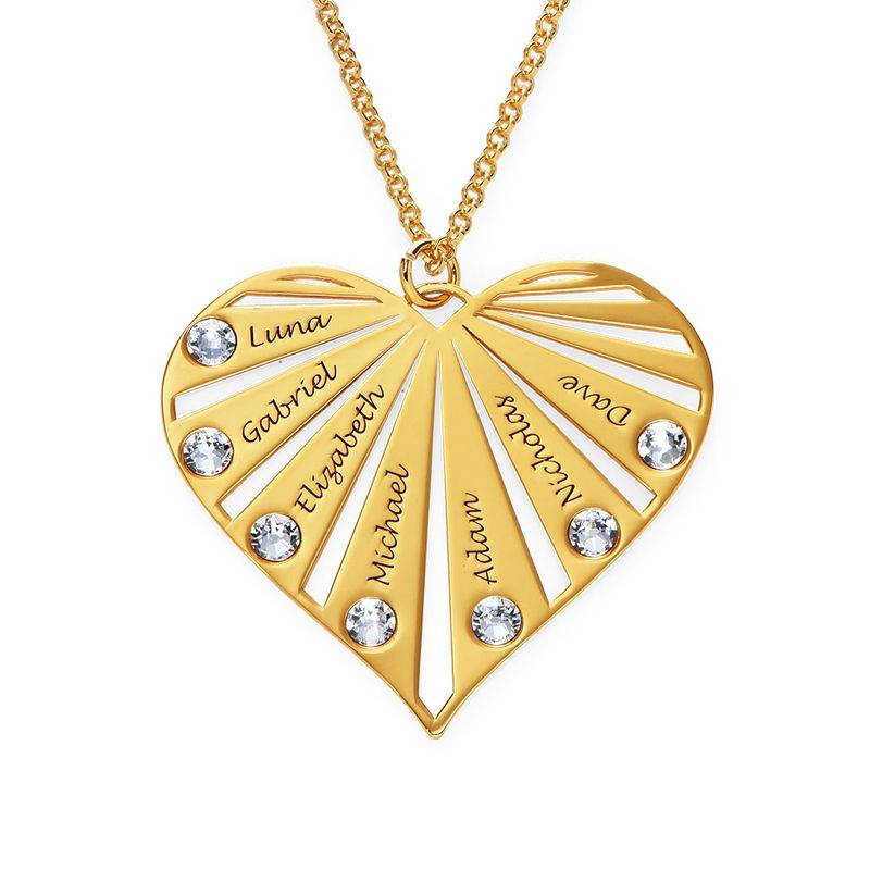 Collar de la Familia con Piedras de Nacimiento en Chapa de Oro-2 foto de producto