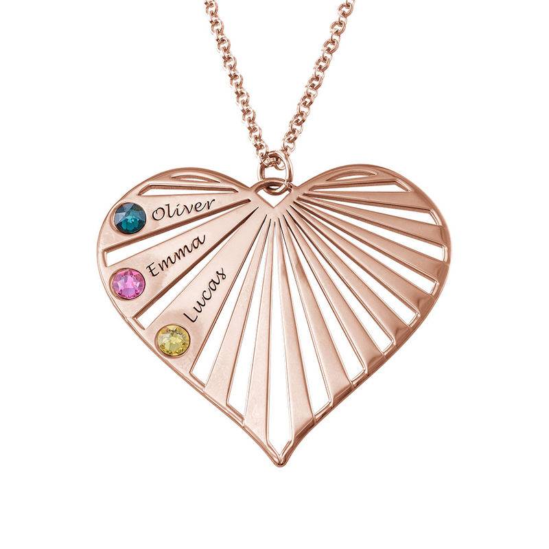 Collar de la Familia con Piedras de Nacimiento en Chapa de Oro Rosa-1 Collar de la Familia con Piedras de Nacimiento en Chapa de Oro Rosa-1 foto de producto