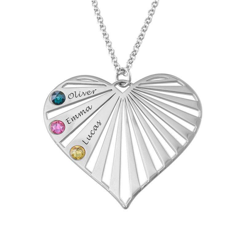 Collar de la Familia con Piedras de Nacimiento en Plata Esterlina-3 foto de producto