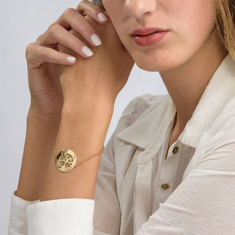 Pulsera Árbol Genealógico con Grabado en Vermeil de Oro-2 foto de producto