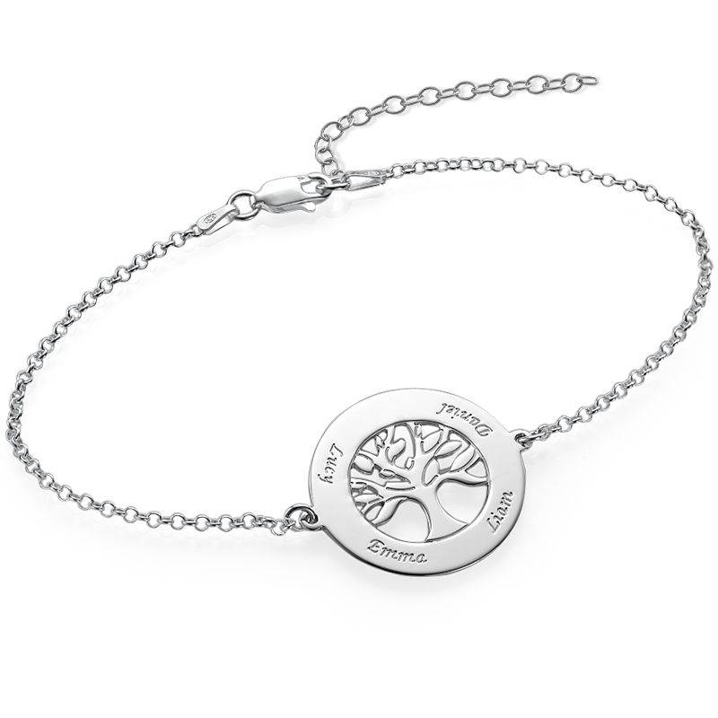 Pulsera Árbol Genealógico con Grabado en Plata Esterlina-3 foto de producto
