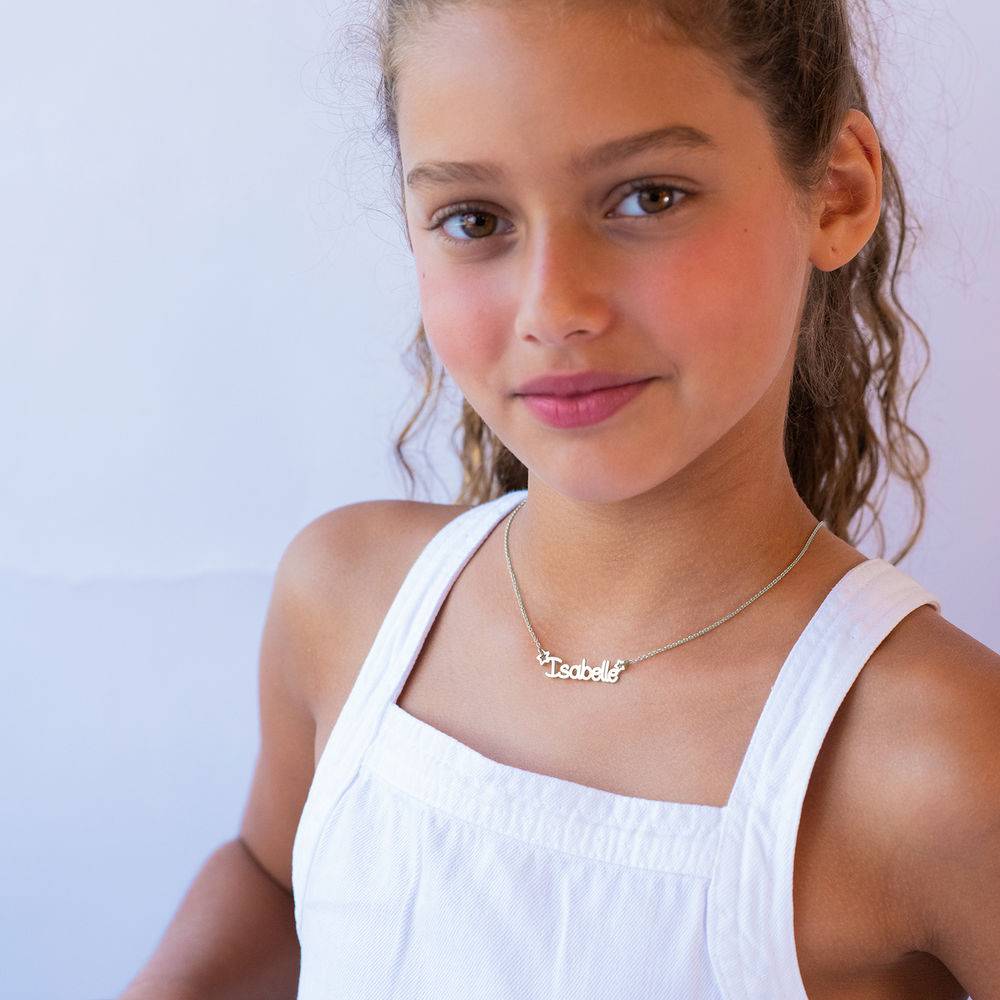 Collar con Nombre de Estrella para Niñas en Plata Esterlina-3 foto de producto