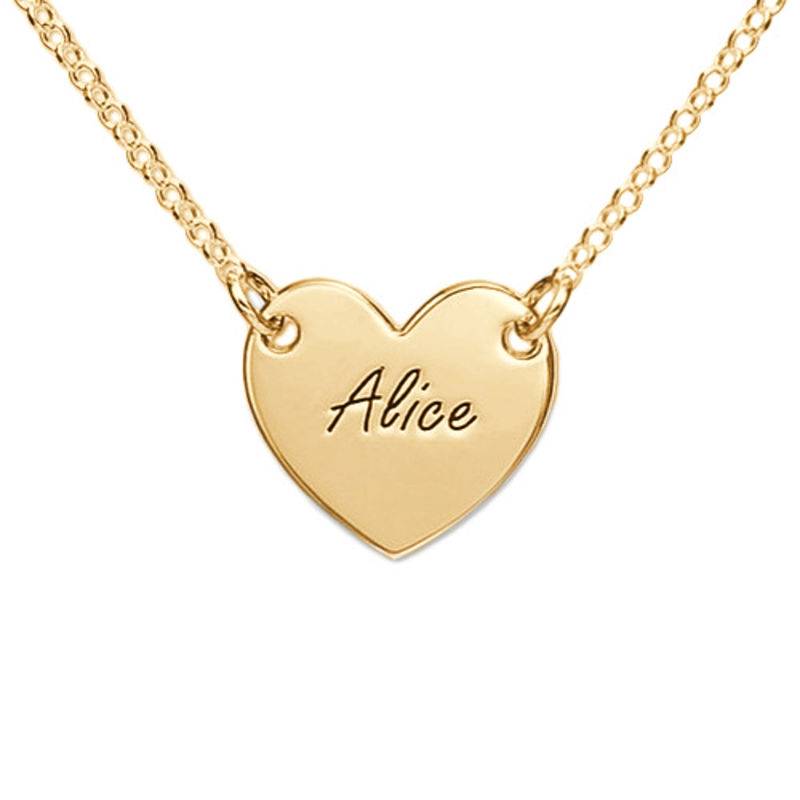 Collar Corazón Grabado en Vermeil de Oro-1 Collar Corazón Grabado en Vermeil de Oro-1 foto de producto