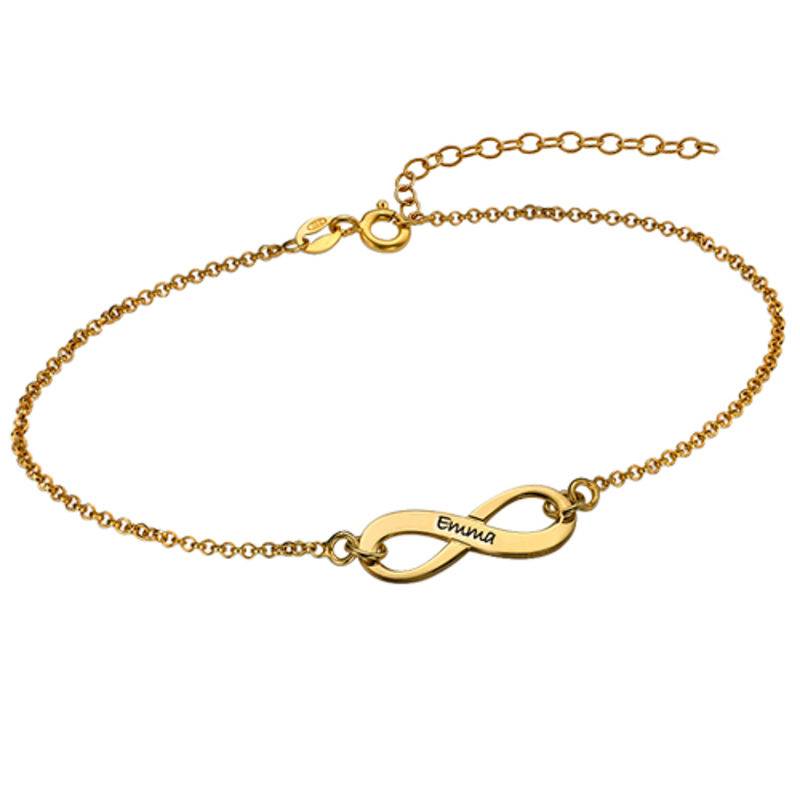 Pulsera Infinito Grabada en Vermeil de Oro-2 foto de producto