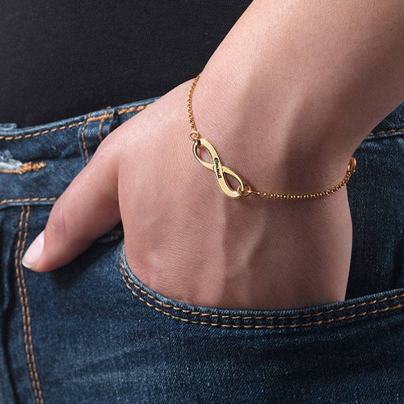 Pulsera Infinito Grabada en Vermeil de Oro-1 foto de producto
