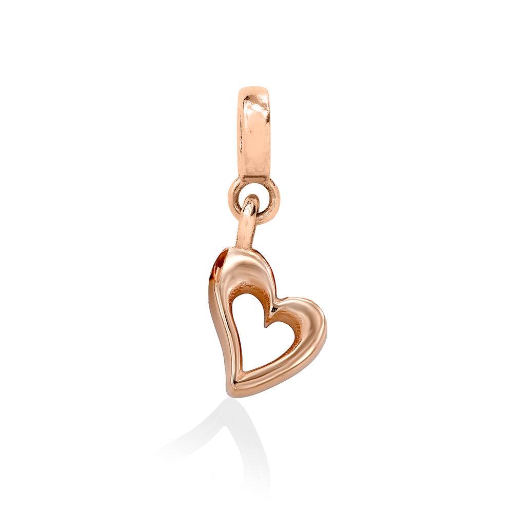 Colgante de Corazón para Pulsera Abierto Linda en Chapado de Oro Rosa-1 foto de producto