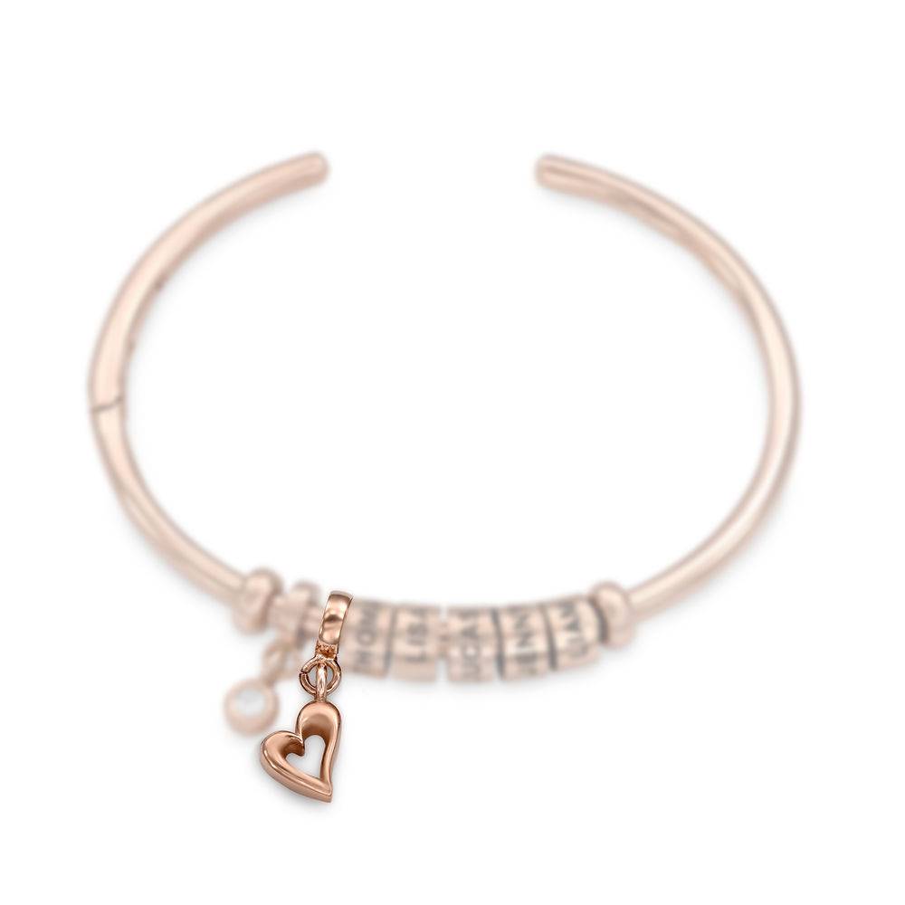 Colgante de Corazón para Pulsera Abierto Linda en Chapado de Oro Rosa-2 foto de producto