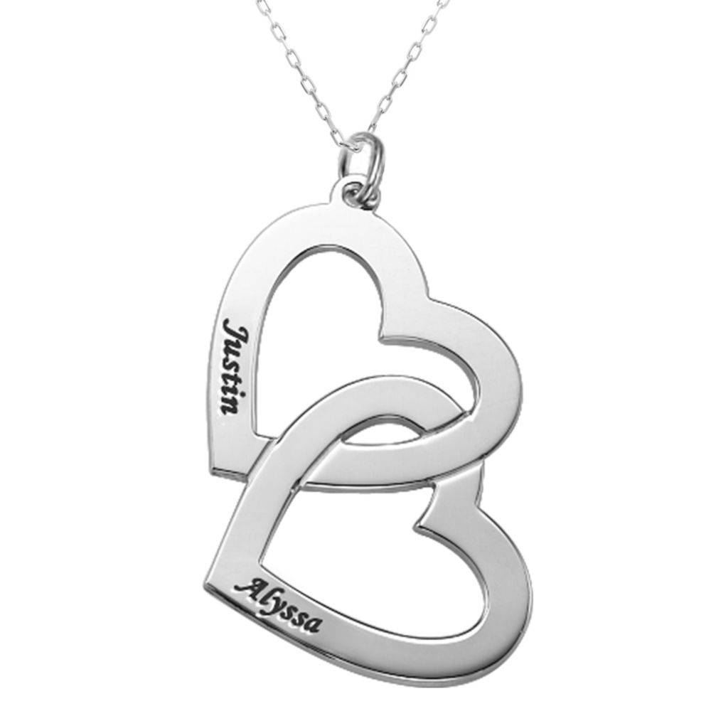 Collar Corazón en Corazón en Oro Blanco 10K-3 Collar Corazón en Corazón en Oro Blanco 10K-3 foto de producto