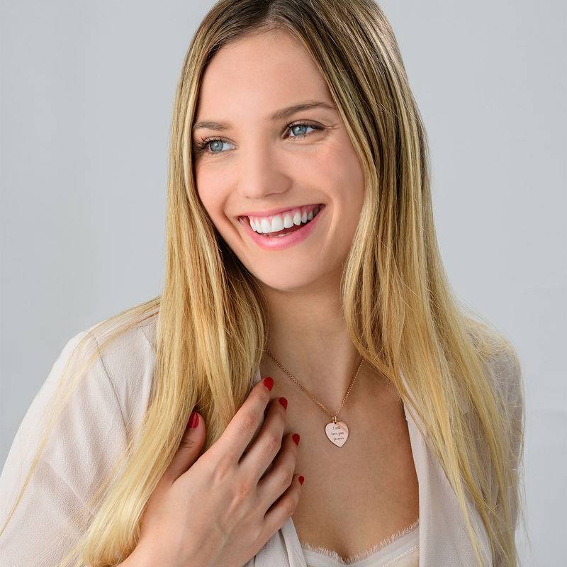 Collar Corazón en Chapa de Oro Rosa-1 foto de producto