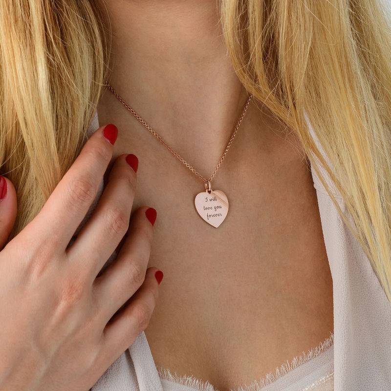 Collar Corazón en Chapa de Oro Rosa-4 foto de producto
