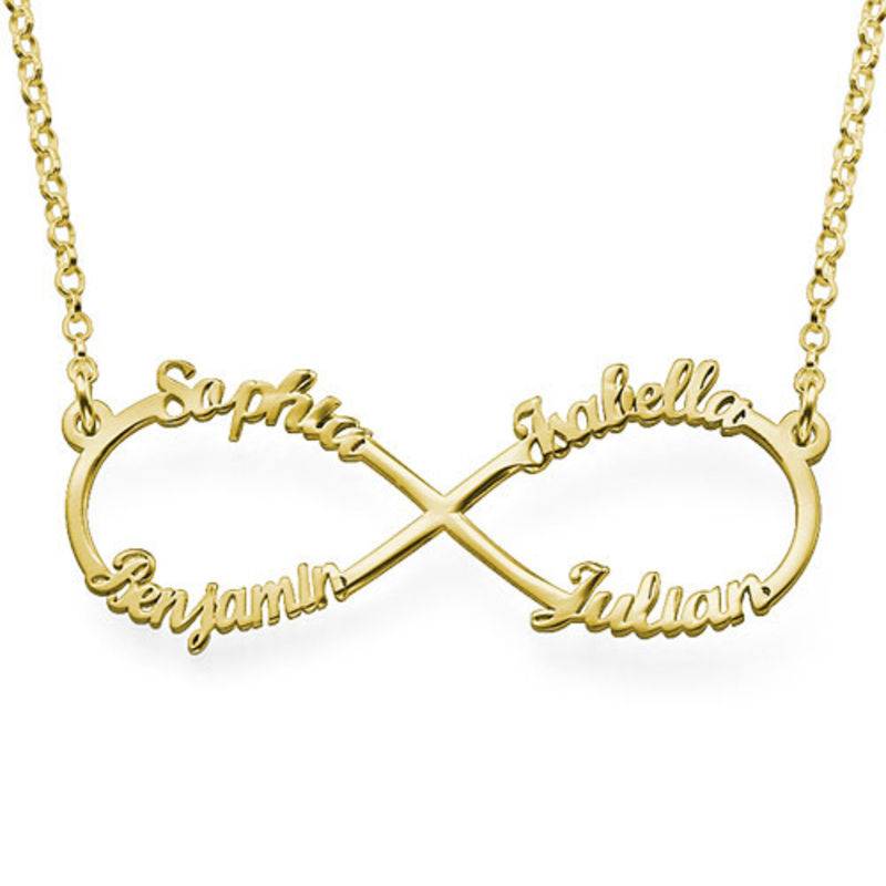 Collar Infinito de 4 Nombres en Vermeil de Oro-2 Collar Infinito de 4 Nombres en Vermeil de Oro-2 foto de producto