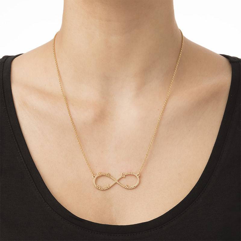 Collar Infinito de 4 Nombres en Vermeil de Oro-1 Collar Infinito de 4 Nombres en Vermeil de Oro-1 foto de producto