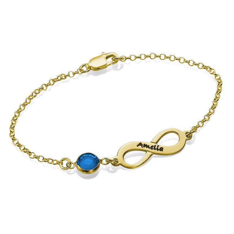 Pulsera Infinito con Piedra de Nacimiento en Vermeil de Oro-1 foto de producto