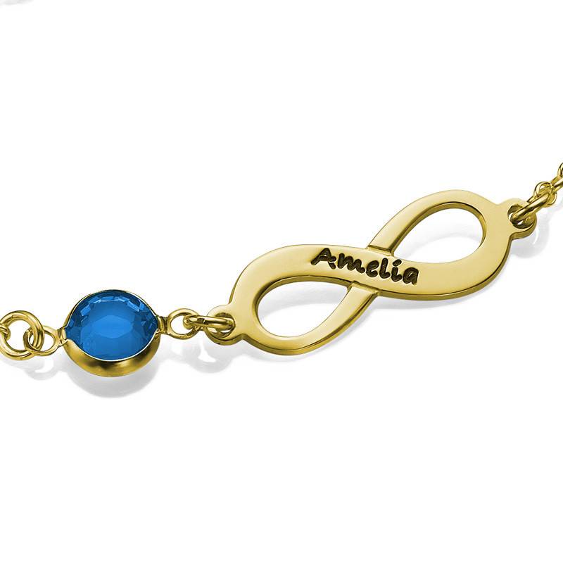 Pulsera Infinito con Piedra de Nacimiento en Vermeil de Oro-2 foto de producto