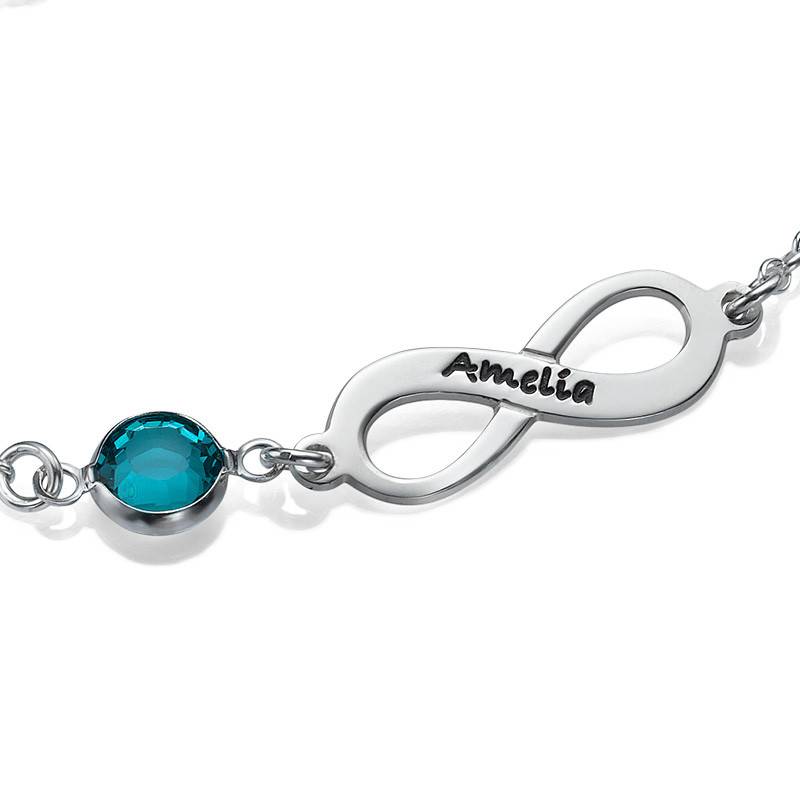 Pulsera Infinito con Piedra de Nacimiento en Plata Esterlina-2 foto de producto