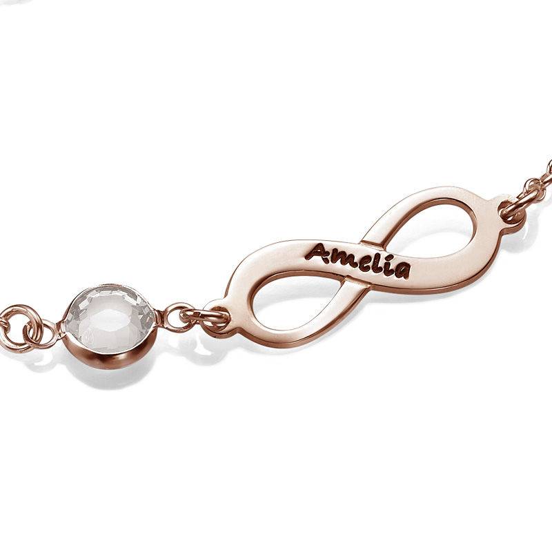 Pulsera Infinito con Piedra de Nacimiento Enchapada en Oro Rosa-2 foto de producto