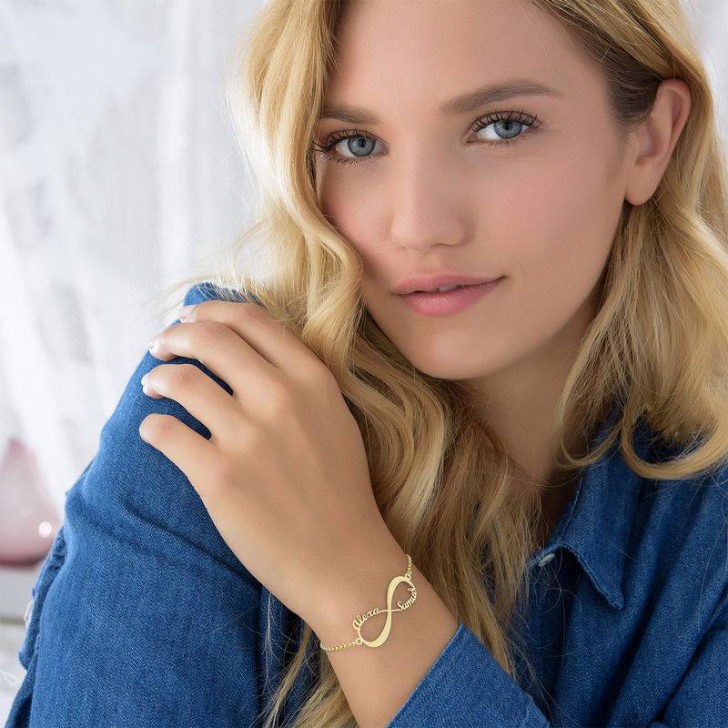 Pulsera Infinito con Nombre en Baño de Oro-2 foto de producto