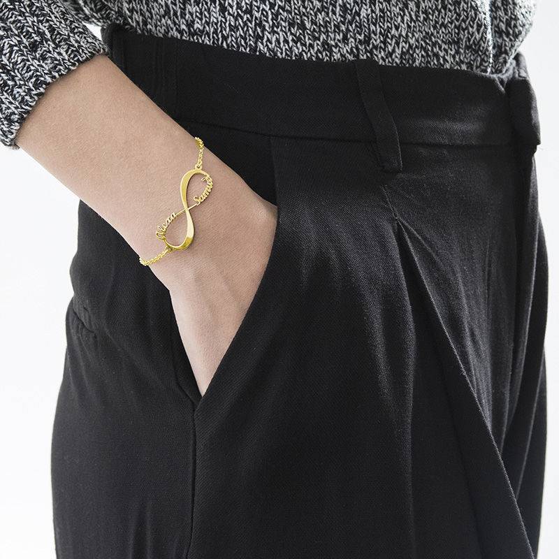 Pulsera Infinito con Nombre en Baño de Oro-3 foto de producto