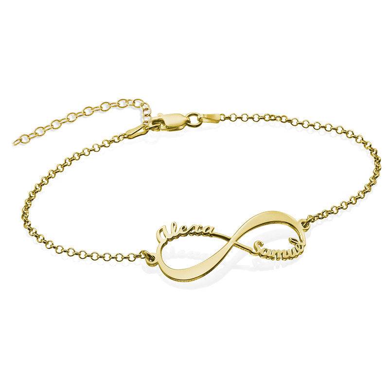 Pulsera Infinito con Nombre en Baño de Oro-1 foto de producto