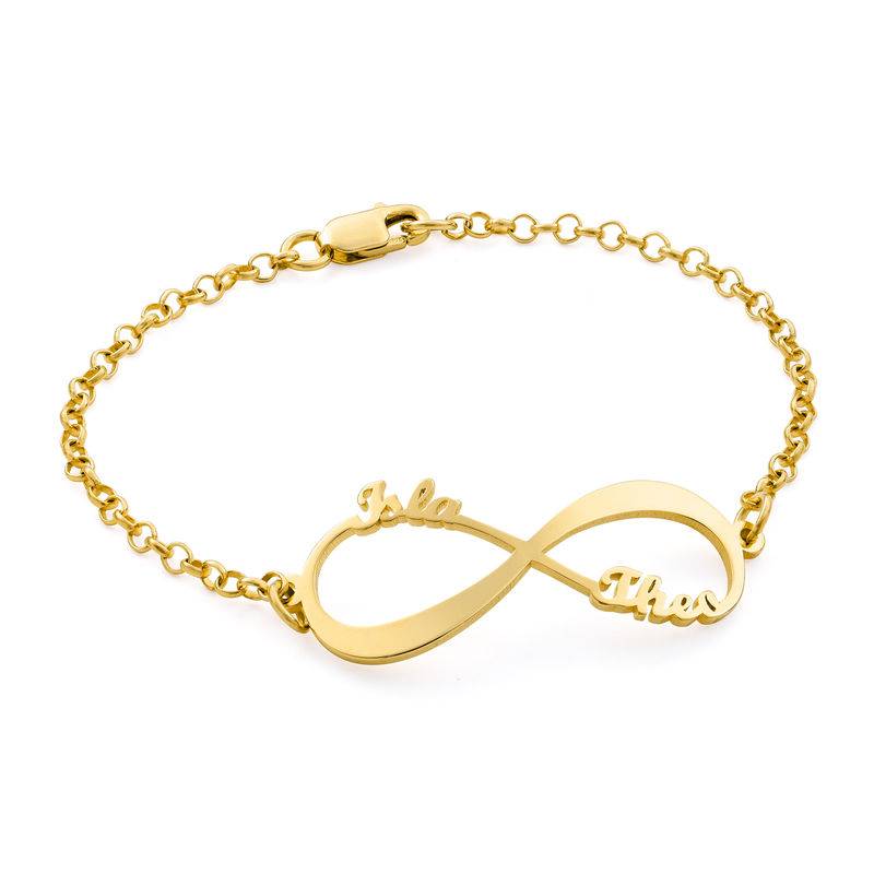 Pulsera Infinito con Nombre en Vermeil de Oro-2 foto de producto