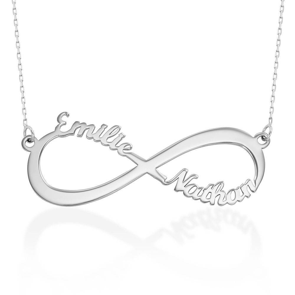 Collar Infinito con Nombre en Oro Blanco 14K-1 foto de producto