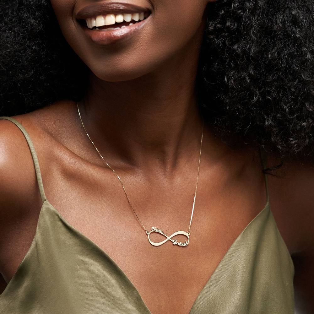 Collar Infinito con Nombre en Oro Sólido 14K-2 foto de producto