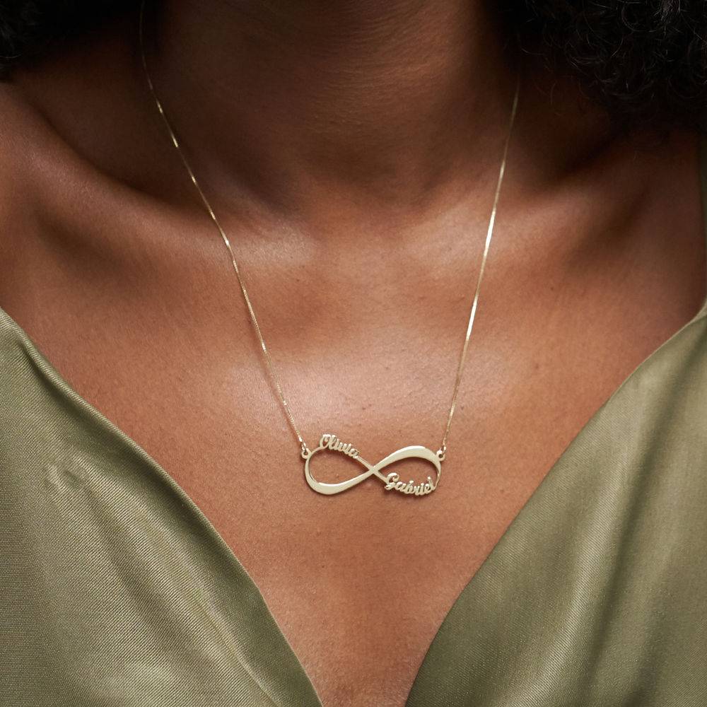 Collar Infinito con Nombre en Oro Sólido 14K-1 foto de producto