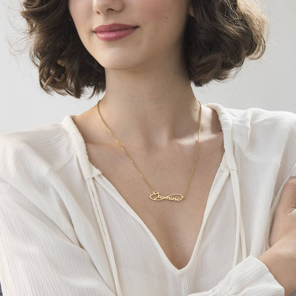 Collar con Nombre Estilo Infinito en Baño de Oro-2 foto de producto