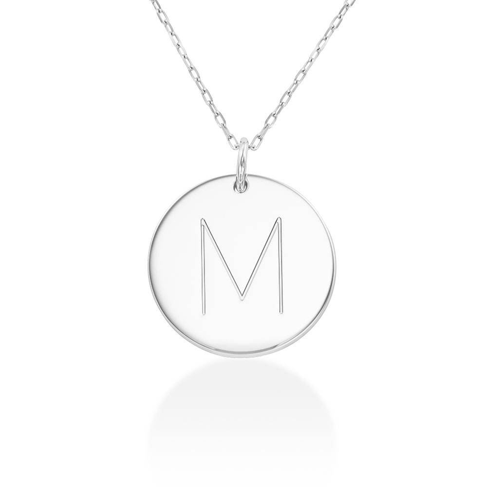Collar con Colgantes Iniciales en Oro Blanco 10K-4 foto de producto