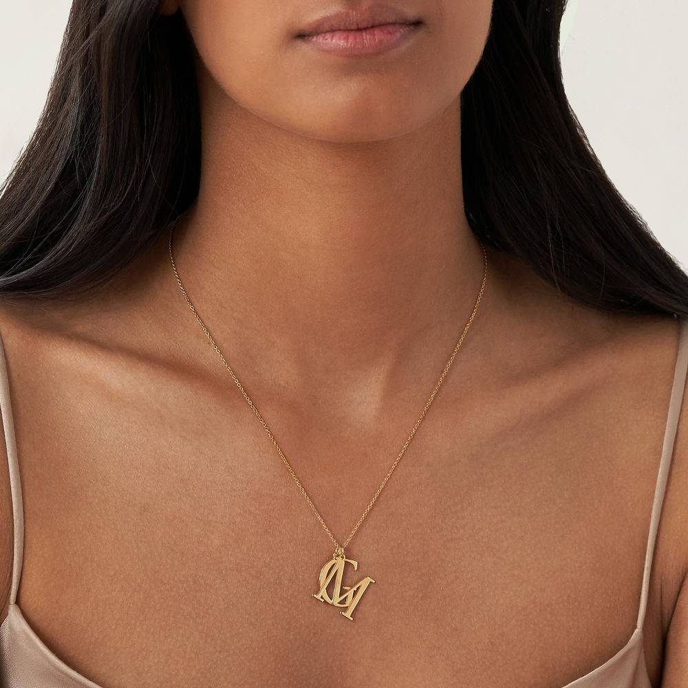 Collar con Dos Iniciales en Vermeil de Oro-2 foto de producto