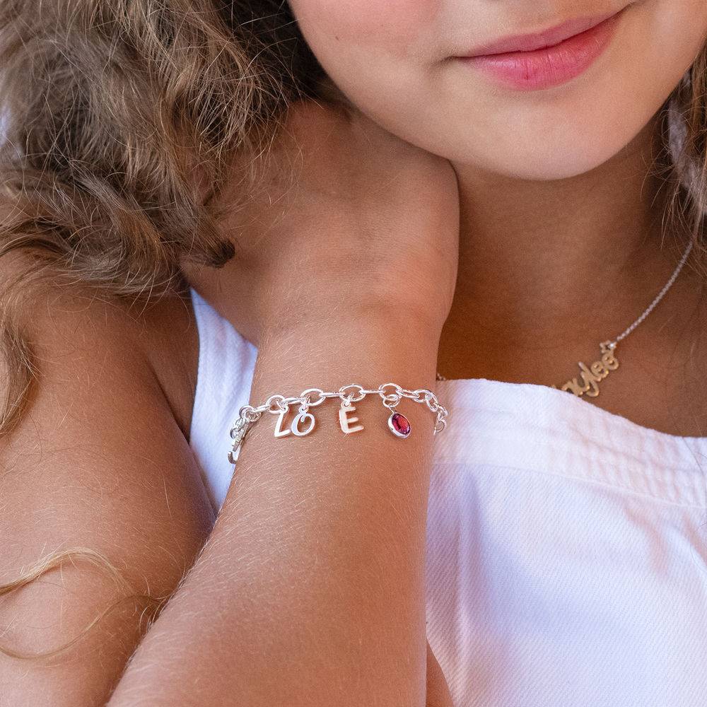 Pulsera de Encantos de Letras para Niñas en Plata-2 Pulsera de Encantos de Letras para Niñas en Plata-2 foto de producto