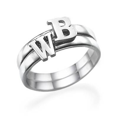 Anillo de Inicial en Plata Esterlina-6 foto de producto
