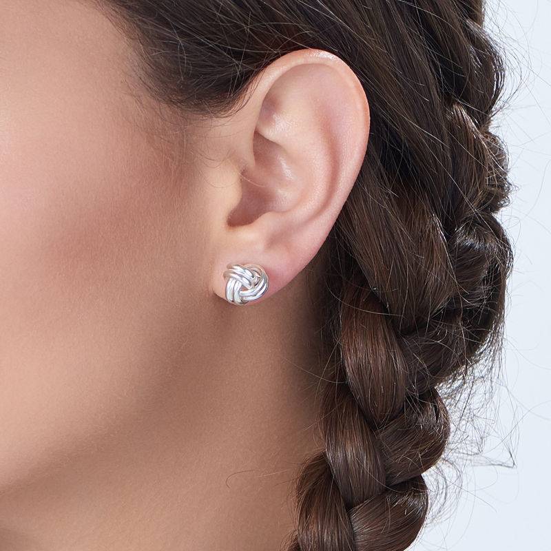 Pendientes con Nudo de Amor en Plata Esterlina-2 Pendientes con Nudo de Amor en Plata Esterlina-2 foto de producto