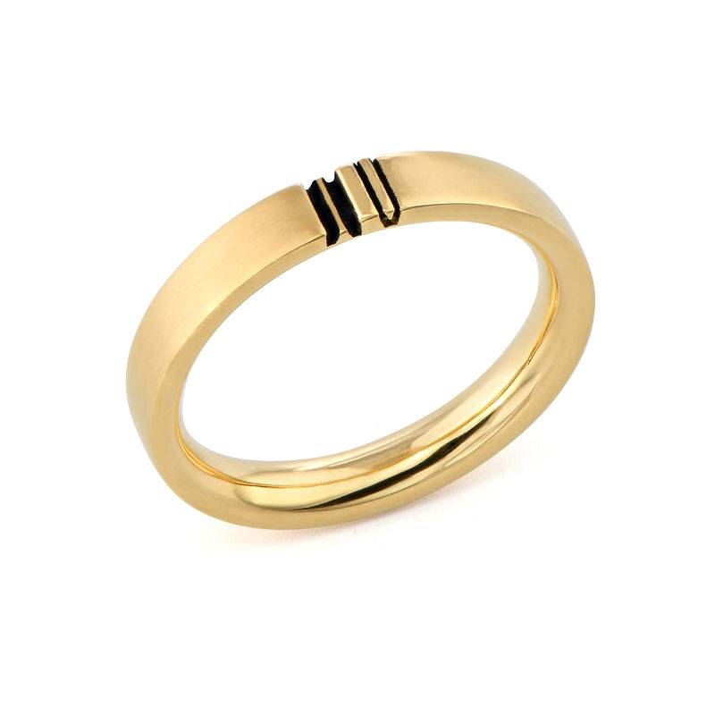 Conjunto de Anillos de Promesa de Pareja con Inicial A Juego en Baño de Oro-2 foto de producto